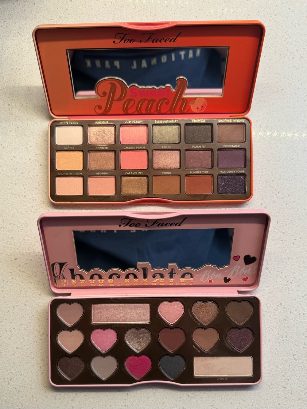 Too Faced Peach & Chocolate BonBon Eyeshadow Palette Bundle